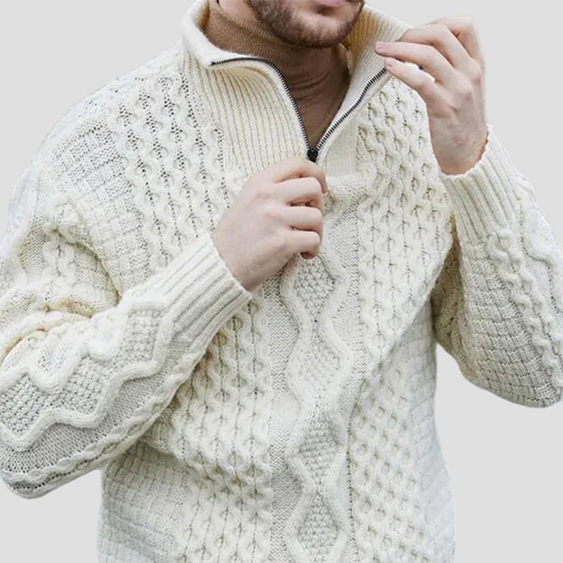 Elliot | Knitted Premium Half - Zip Men’s Sweater - Rob Stevenson