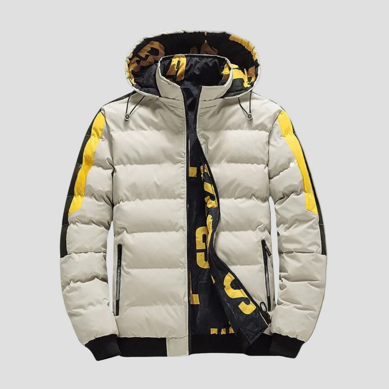 Calvin | Quilted Ribbed Hem Hooded Winter Jacket
