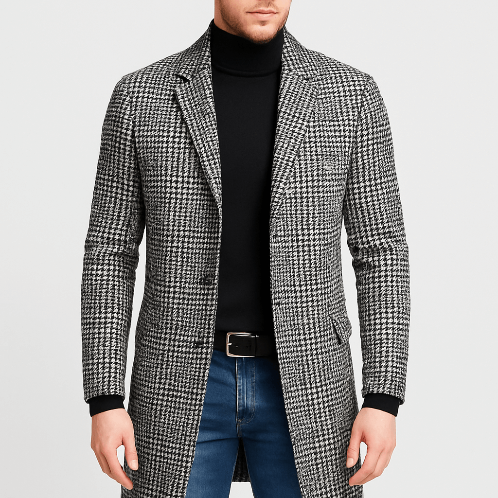 Arthur | Men's Checkered Trench Coat