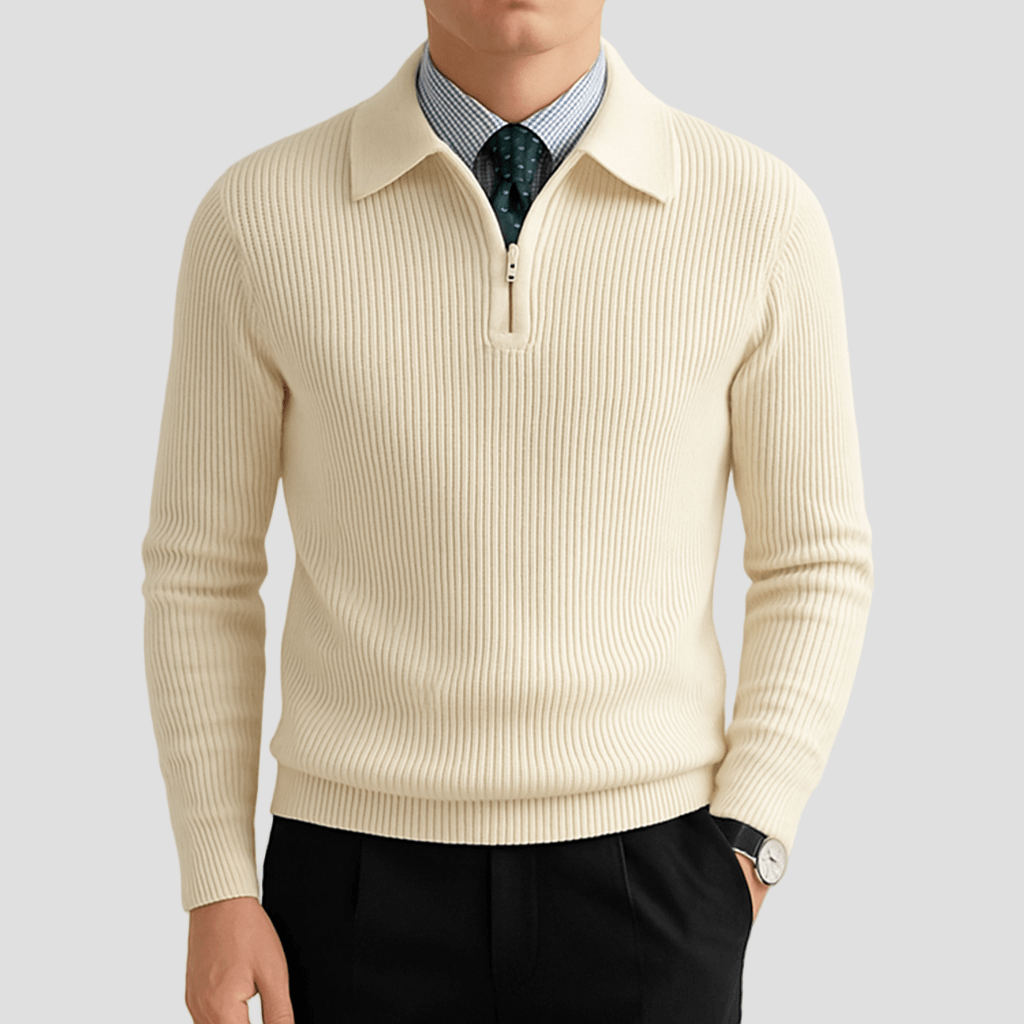 Jaxon | Knitted Half - Zip Polo Sweater - Rob Stevenson