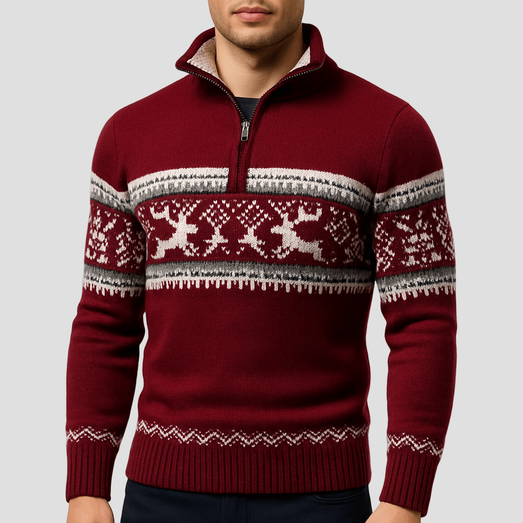 Bryson | Fair Isle Half-Zip Sweater