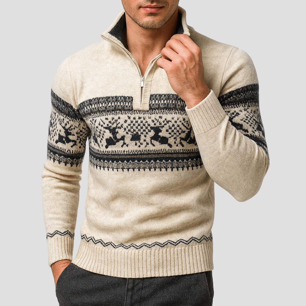 Bryson | Fair Isle Half-Zip Sweater