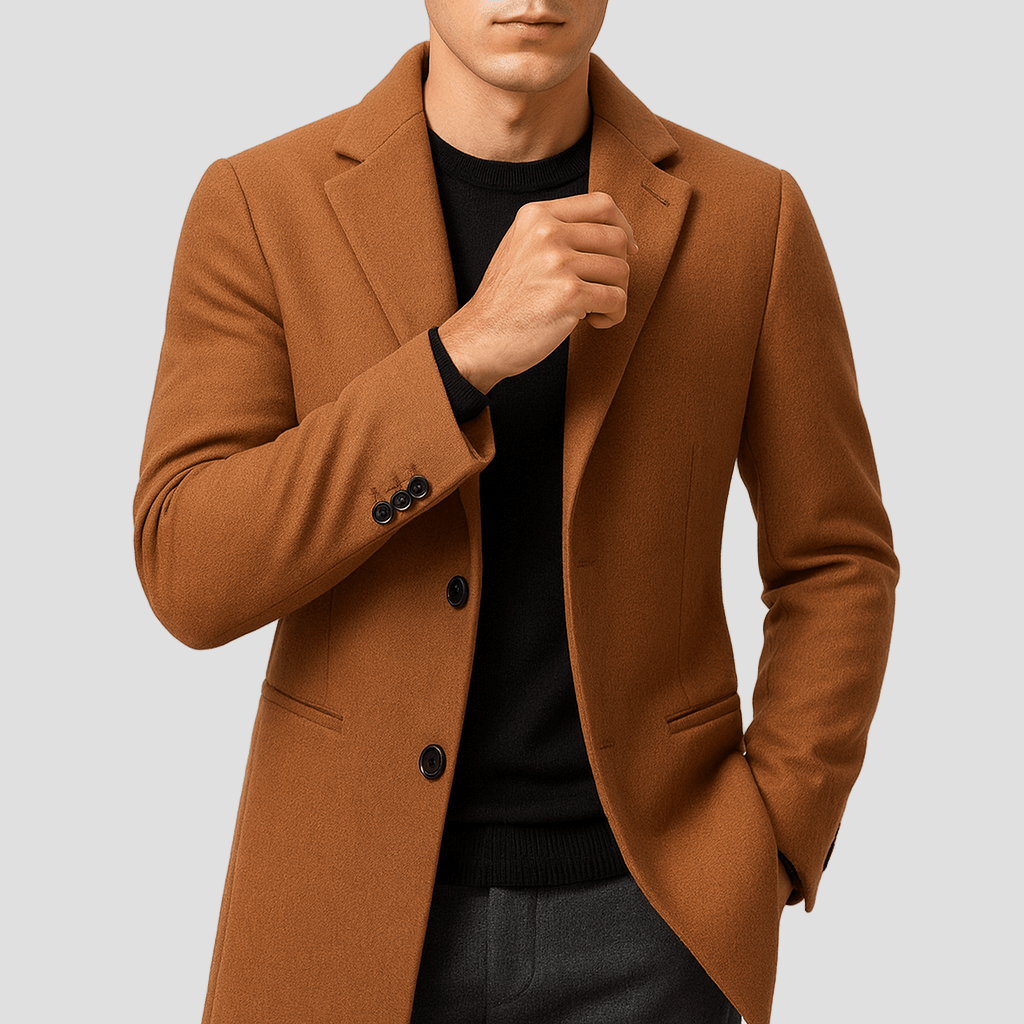 James | Men's Tailored Wool Coat - Rob Stevenson