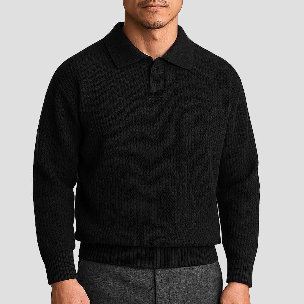 Easton | Waffle Knit Polo Sweater - Rob Stevenson