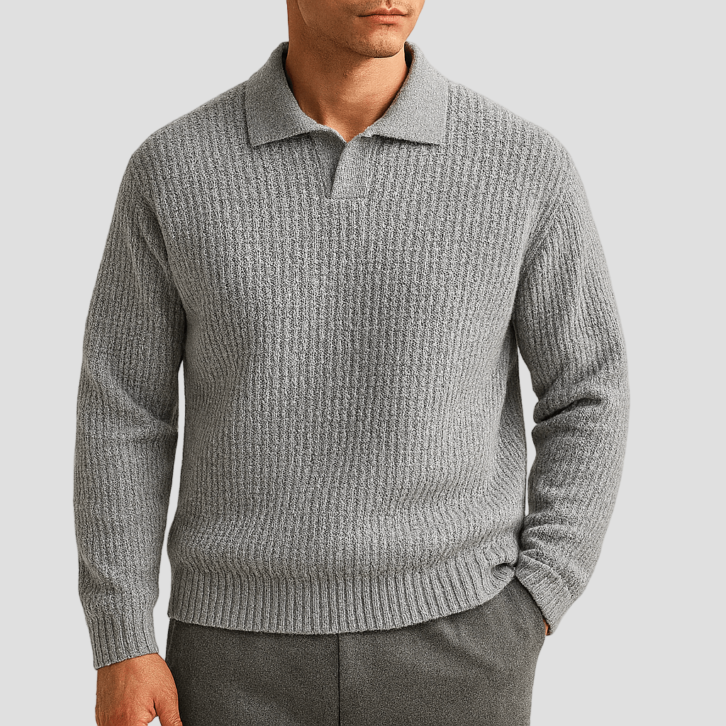 Easton | Waffle Knit Polo Sweater