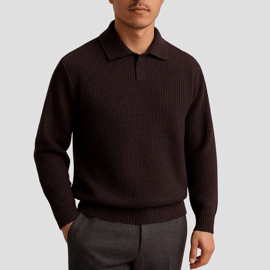 Easton | Waffle Knit Polo Sweater - Rob Stevenson