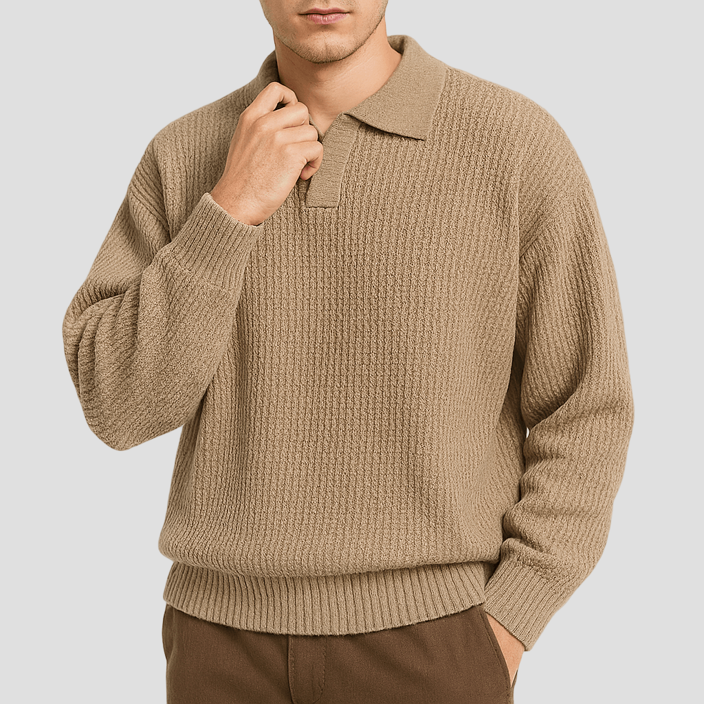 Easton | Waffle Knit Polo Sweater