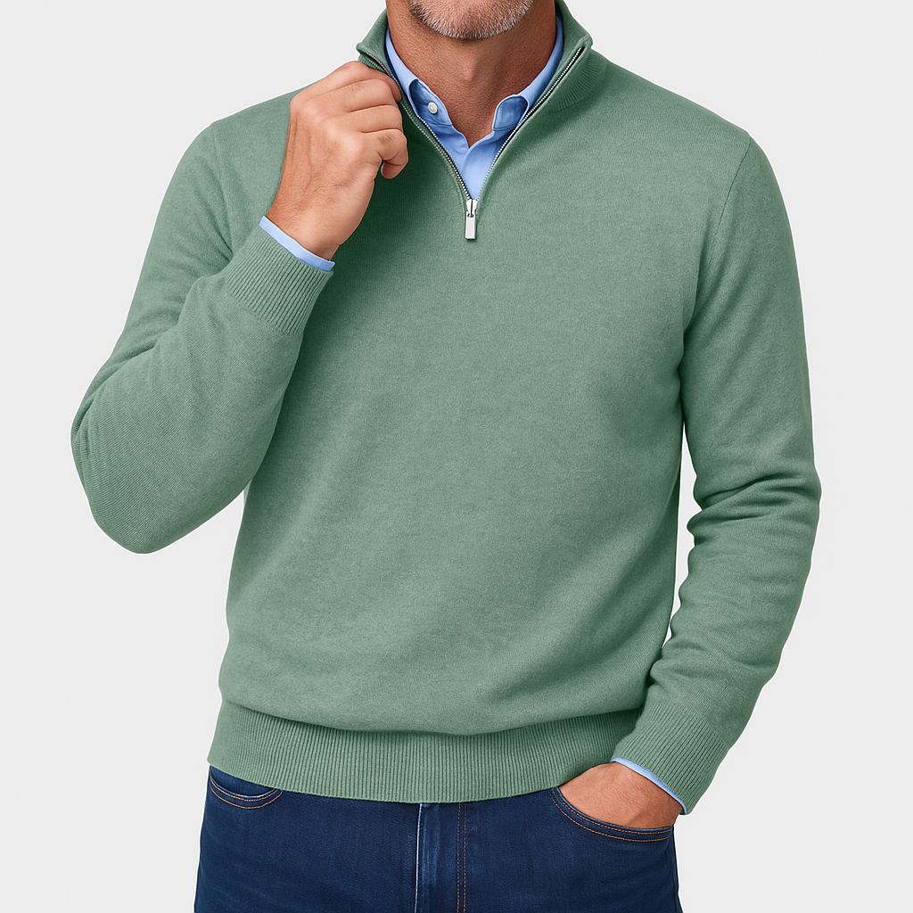 Emmett | Zip Collar Cozy Knit Sweater