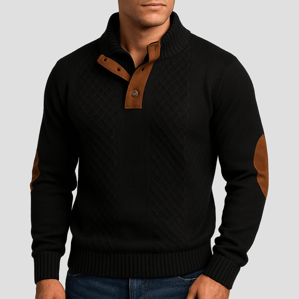 Brody | Zip - Up Sweater with Leather Accents - Rob Stevenson