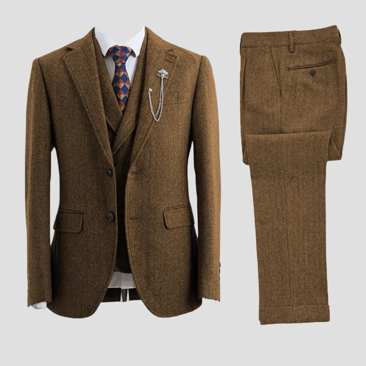 Carter | Tweed Herringbone 3 - Piece Suit - Rob Stevenson