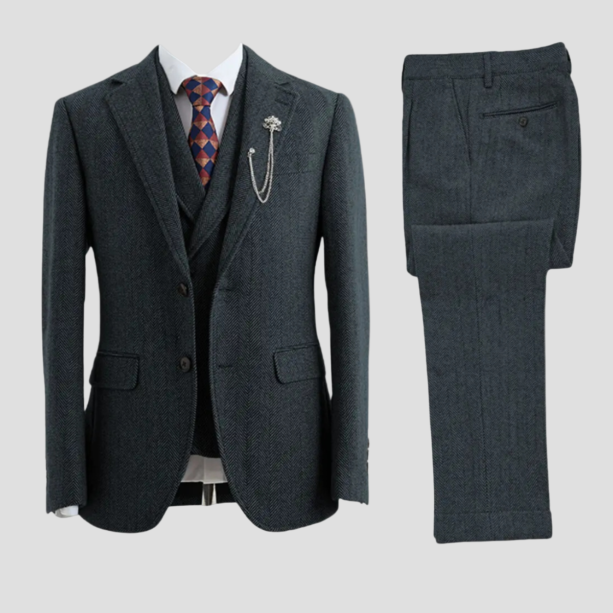 Carter | Tweed Herringbone 3-Piece Suit