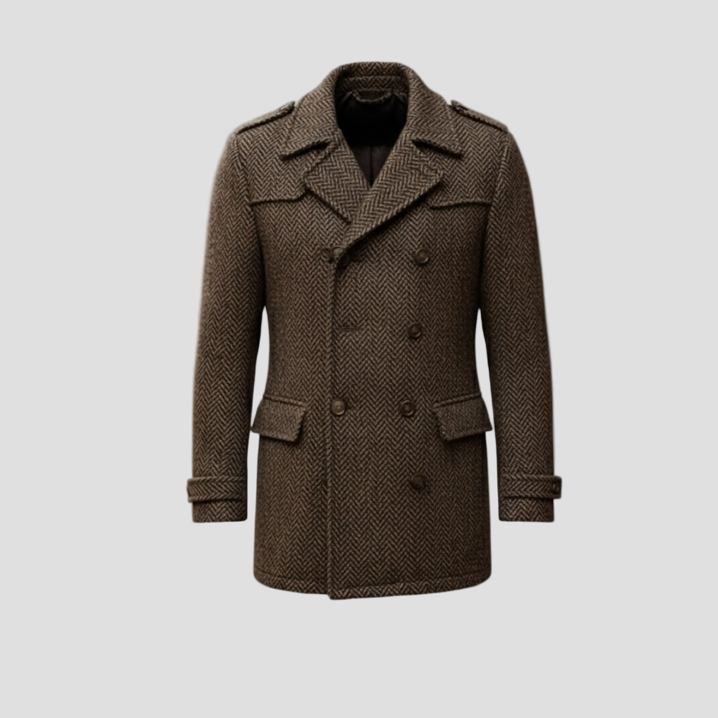 Caleb | Dark Brown Wool Coat