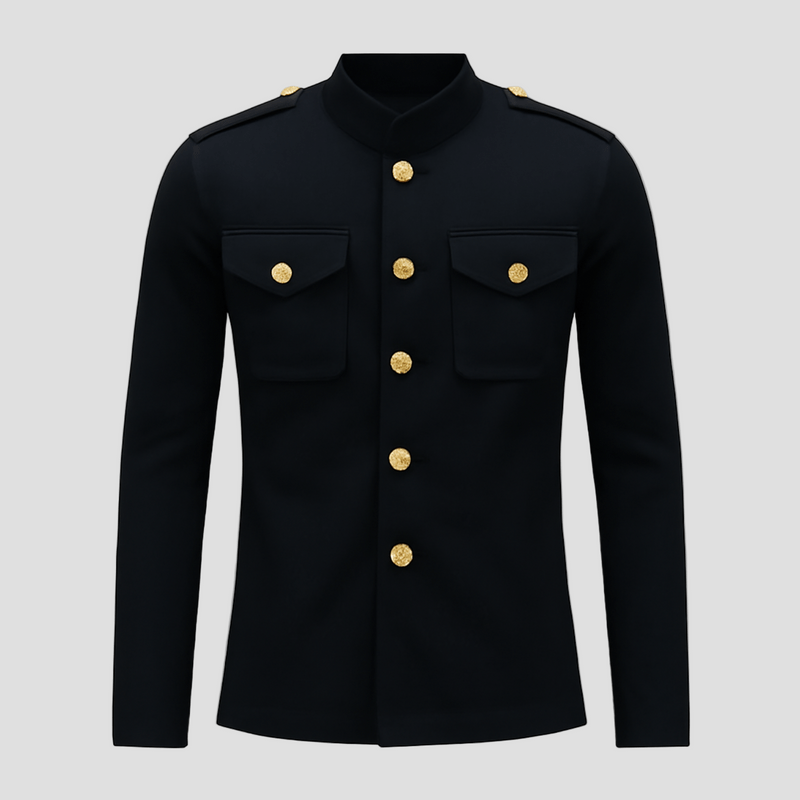 Colton | Vintage Casual Solid Stand Collar Button Jacket - Rob Stevenson
