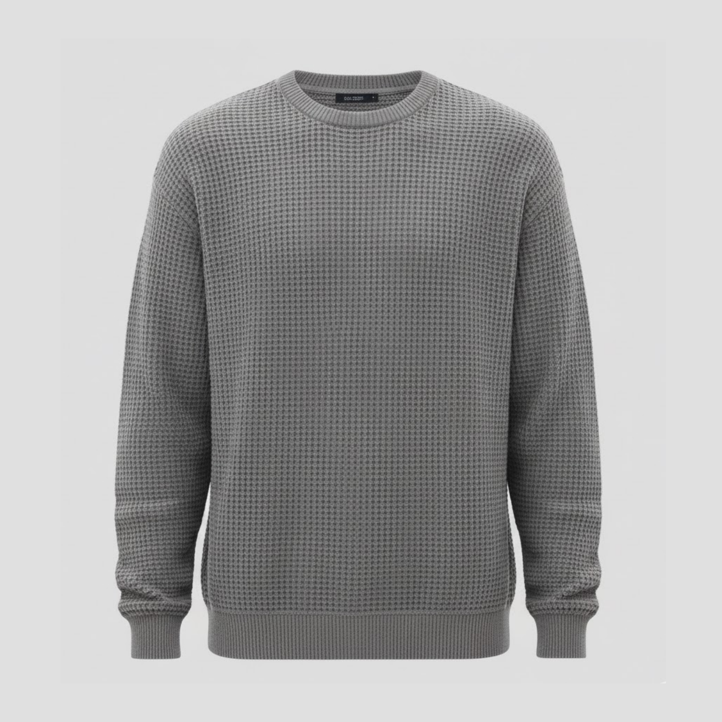 Grayson | Solid Color Waffle Round Neck Sweatshirt
