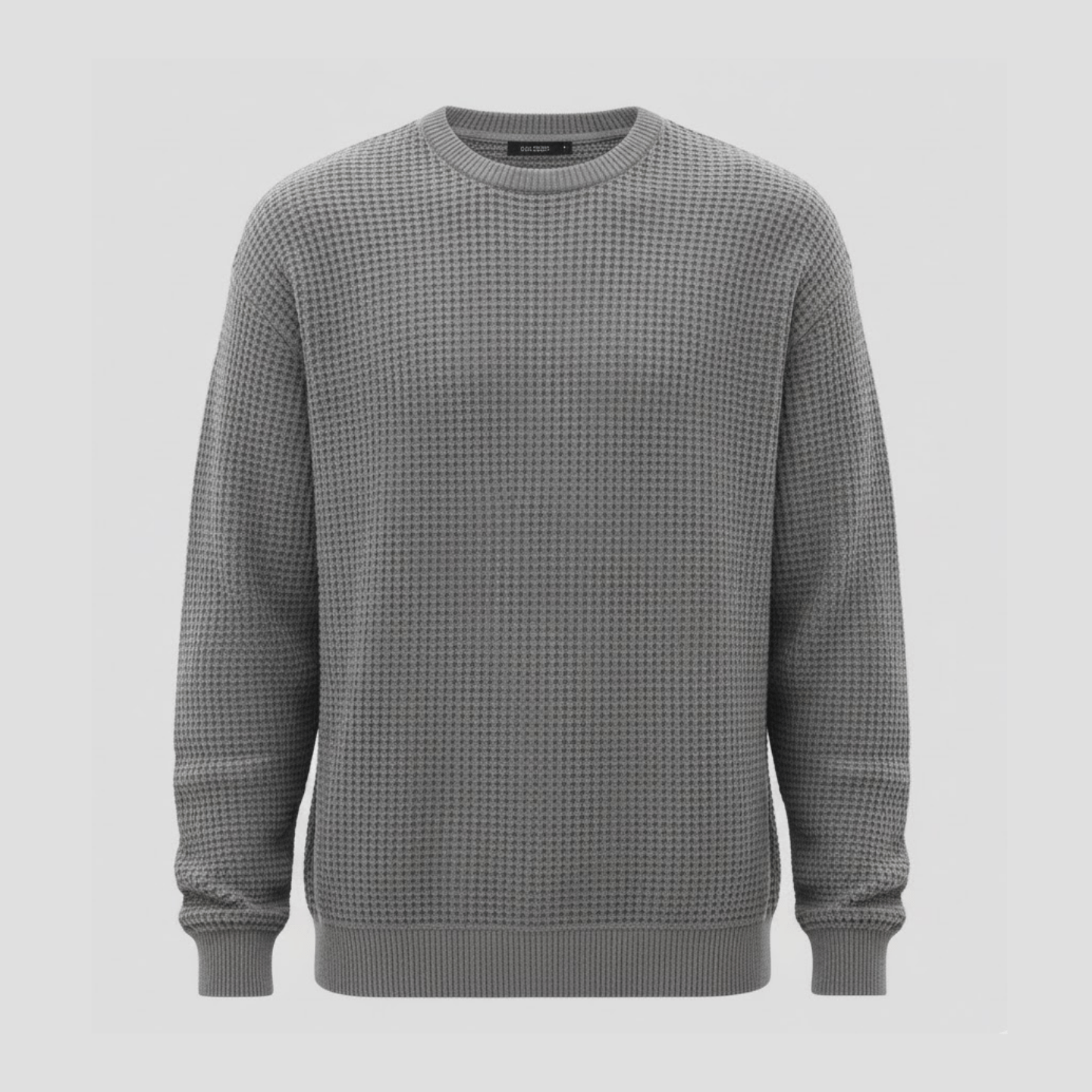 Grayson | Solid Color Waffle Round Neck Sweatshirt - Rob Stevenson