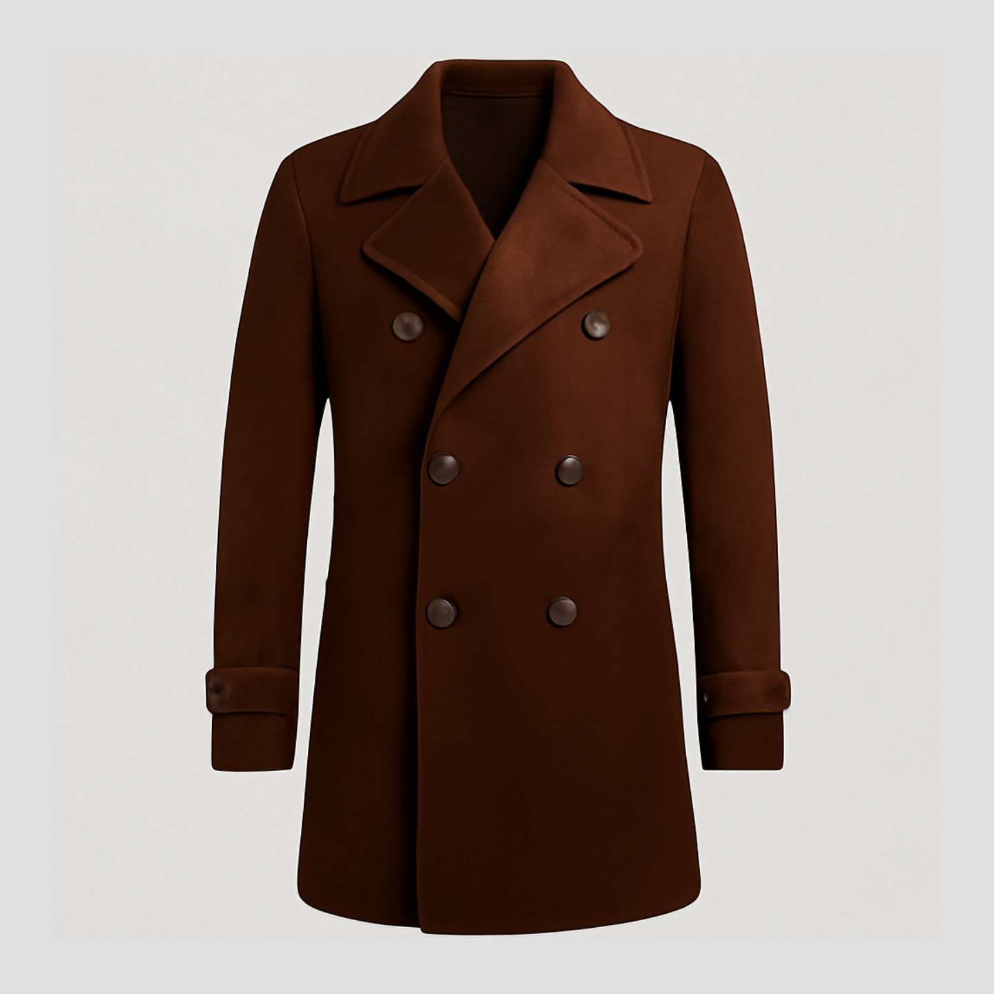 Hudson | Lapel Double-Breasted Mid-Length Coat