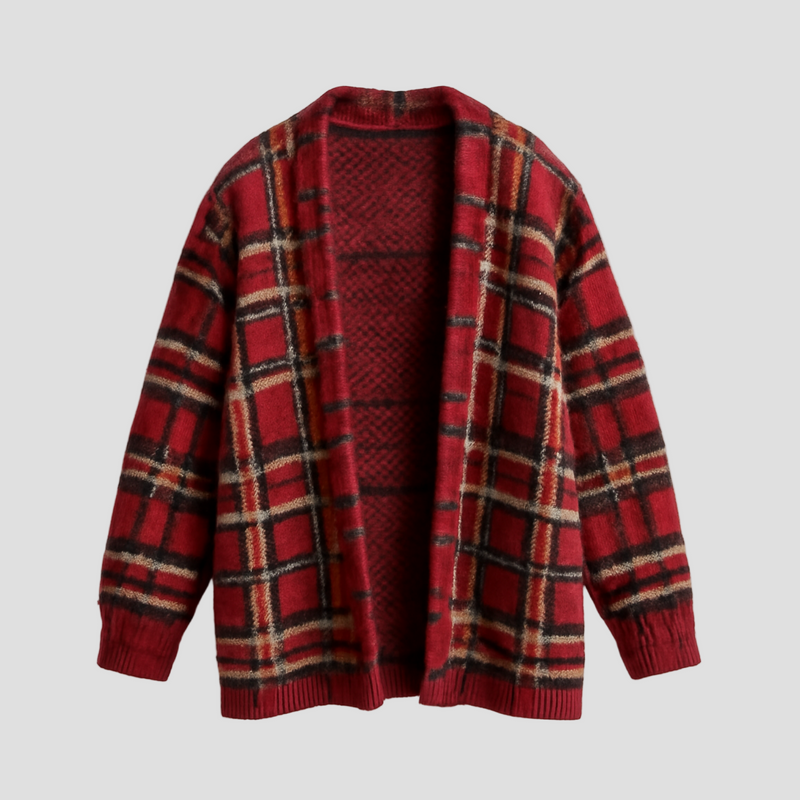 Miles | Vintage Check Jacquard Knit Cardigan