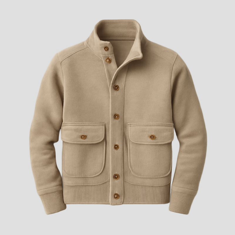 Aiden | Stand Collar Solid Color Jacket