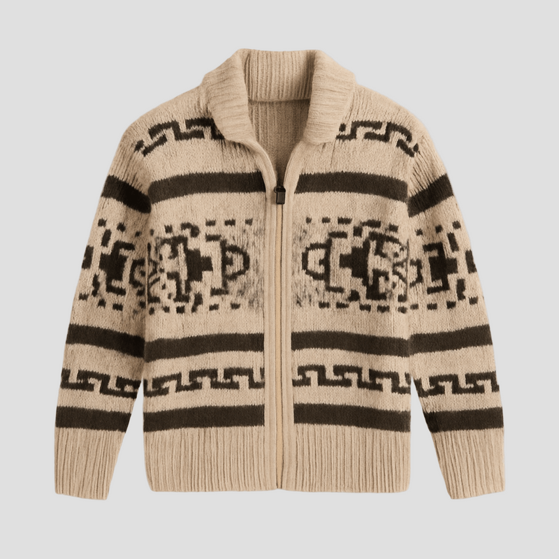 Maxwell | Geometric Lapel Sweater Knit Cardigan - Rob Stevenson