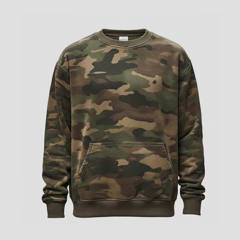Declan | Camouflage Print Crew Neck Sweatshirt
