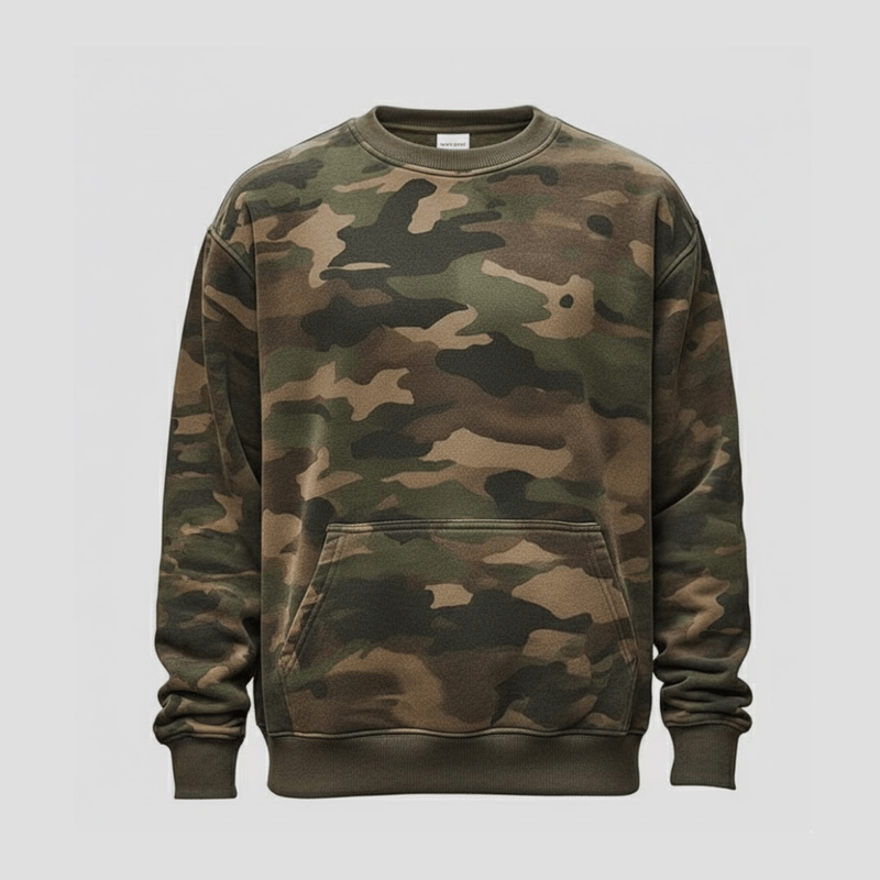 Declan | Camouflage Print Crew Neck Sweatshirt - Rob Stevenson