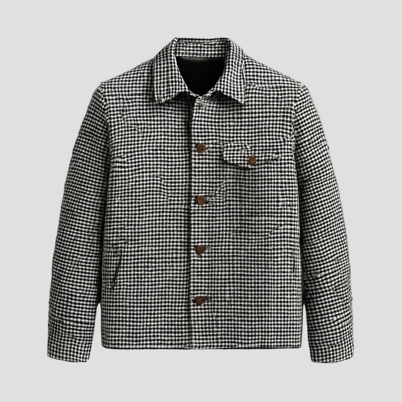 Sawyer | Vintage Houndstooth Lapel Single-Breasted Shirt Jacket
