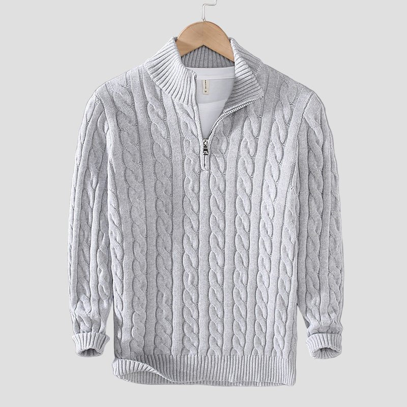 Leo | Men’s Half - Zip Cotton Sweater - Rob Stevenson