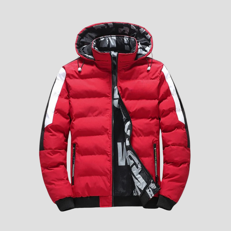 Calvin | Quilted Ribbed Hem Hooded Winter Jacket