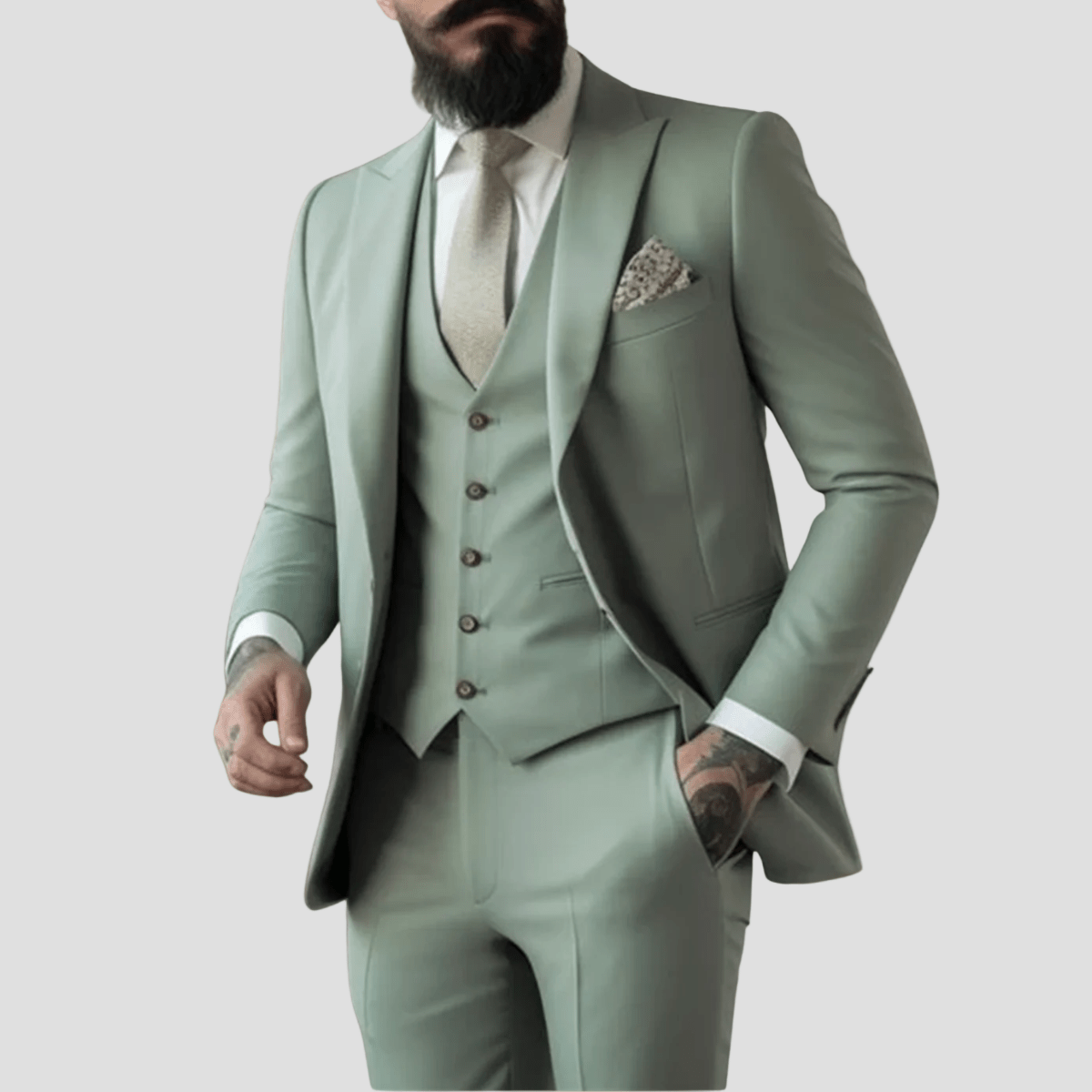 Liam | Sage Green Slim Fit Suit - Rob Stevenson