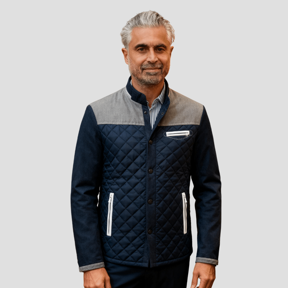 Logan | Men's Quilted Suede - Trim Winter Jacket - Rob Stevenson