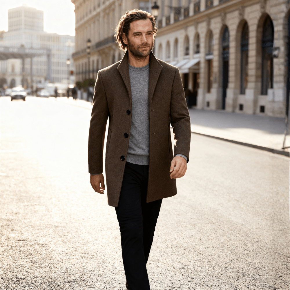 George | Men's Quilted Single - Breasted Coat - Rob Stevenson