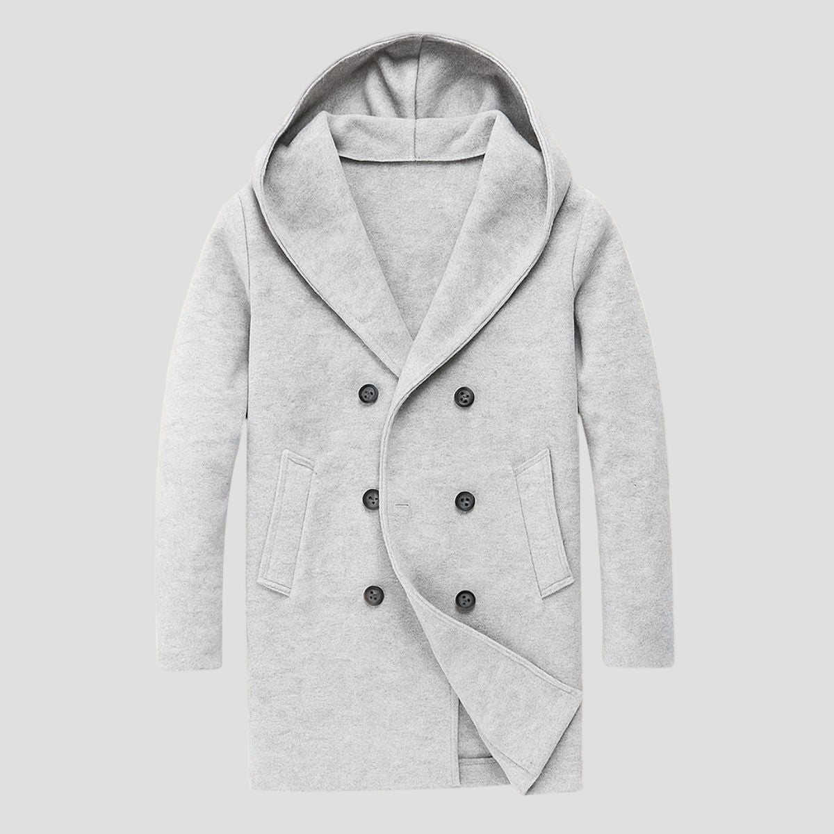 Rutherford | Double Breasted Hooded Trench Coat for Men - Rob Stevenson