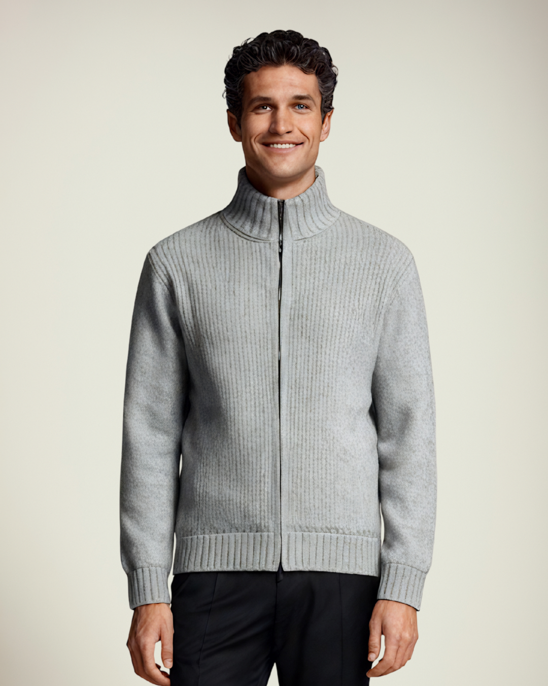 Liam | Vintage Solid Color Turtleneck Cardigan