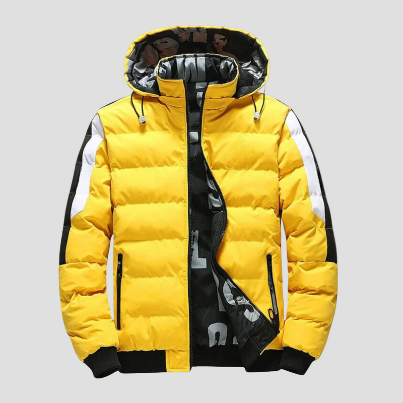 Calvin | Quilted Ribbed Hem Hooded Winter Jacket