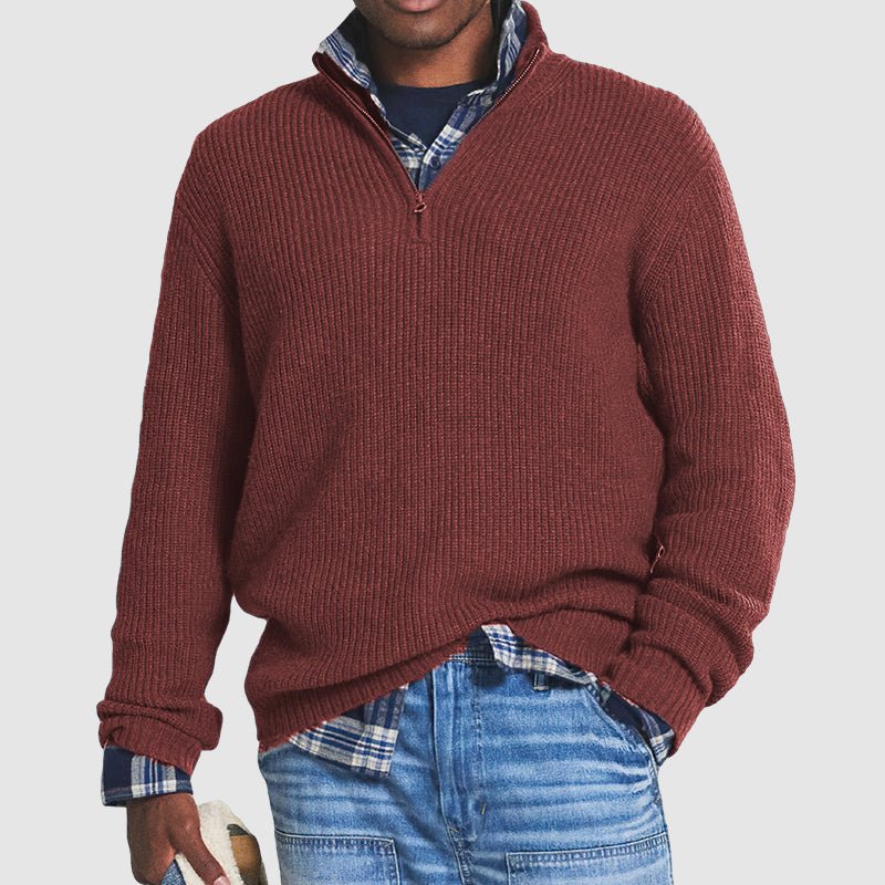 Reuben | Business - Casual Cashmere Sweater with Zipper - Rob Stevenson