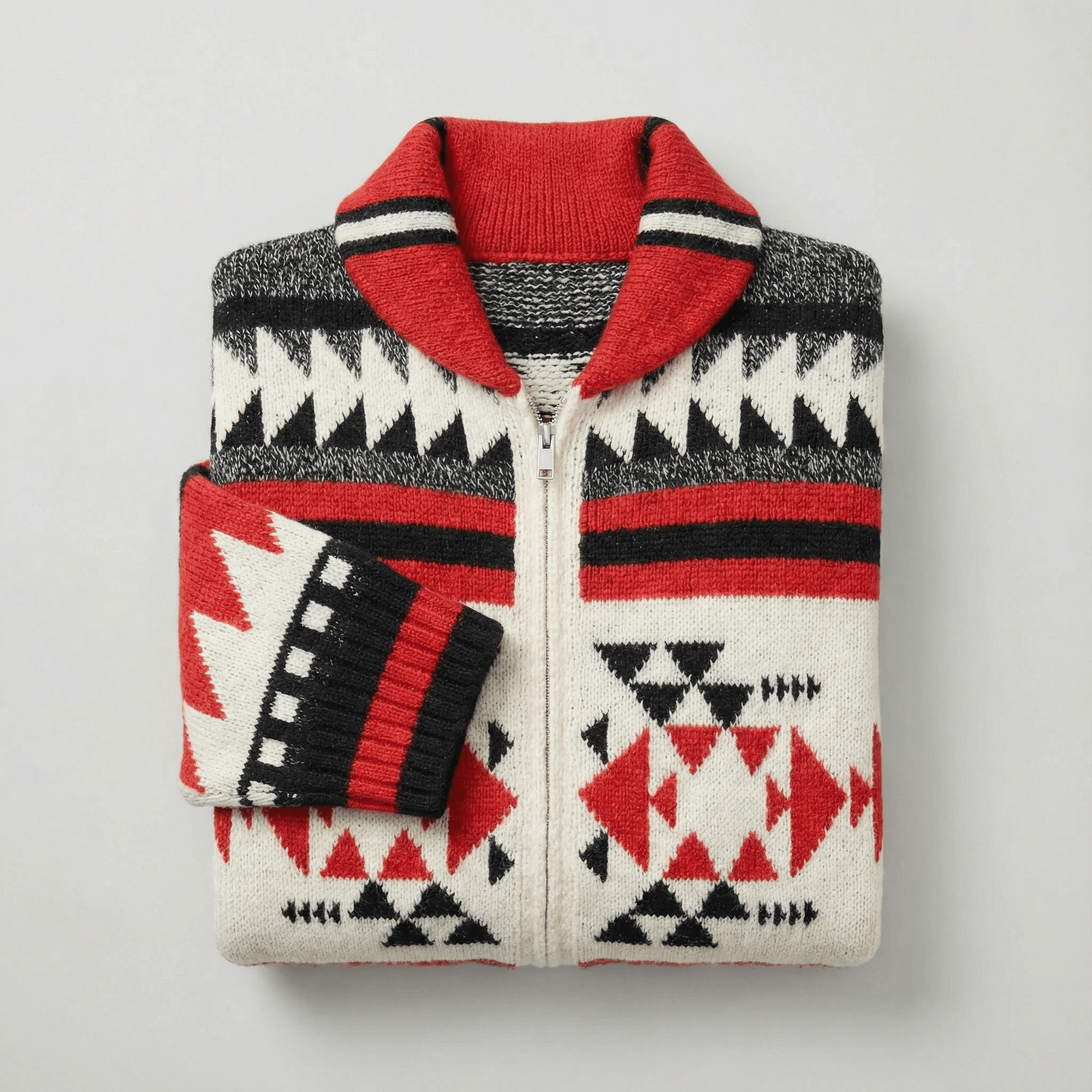 Dominic | Geometric Zip Knit Cardigan - Rob Stevenson