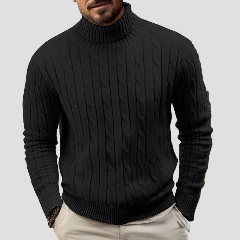 Brian | Cable Knit Turtleneck Sweater - Rob Stevenson