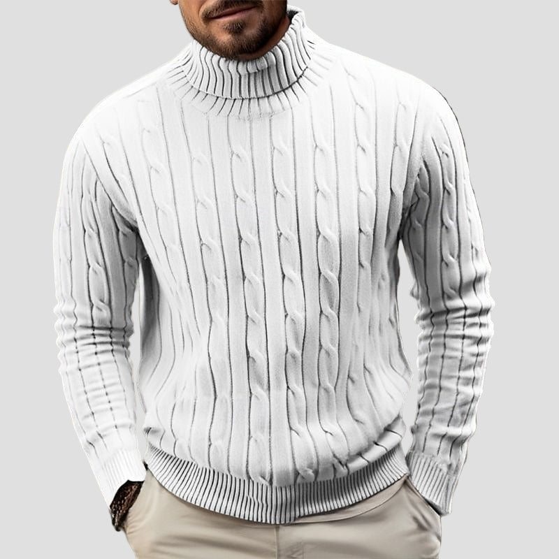 Brian | Cable Knit Turtleneck Sweater - Rob Stevenson