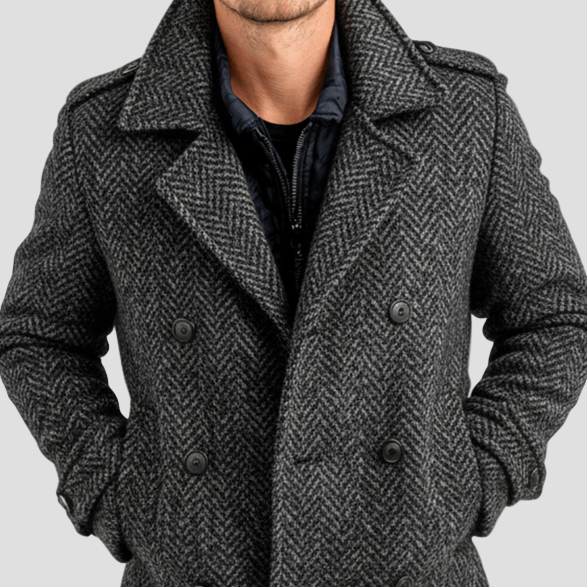James | Herringbone Wool Coat - Rob Stevenson