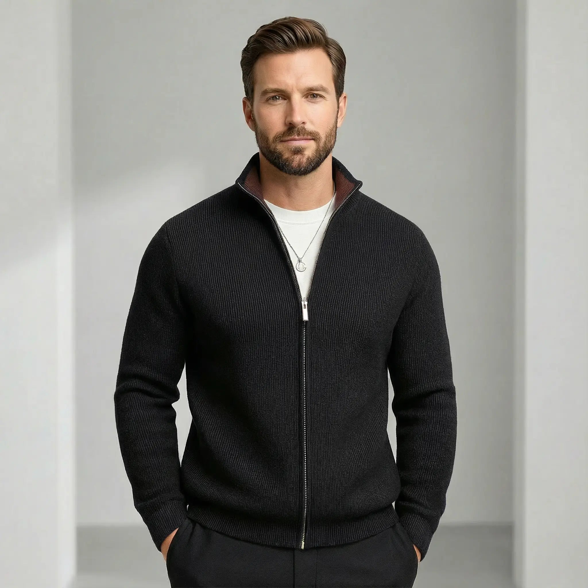 Mason | Cozy Knitted Zip Sweater - Rob Stevenson