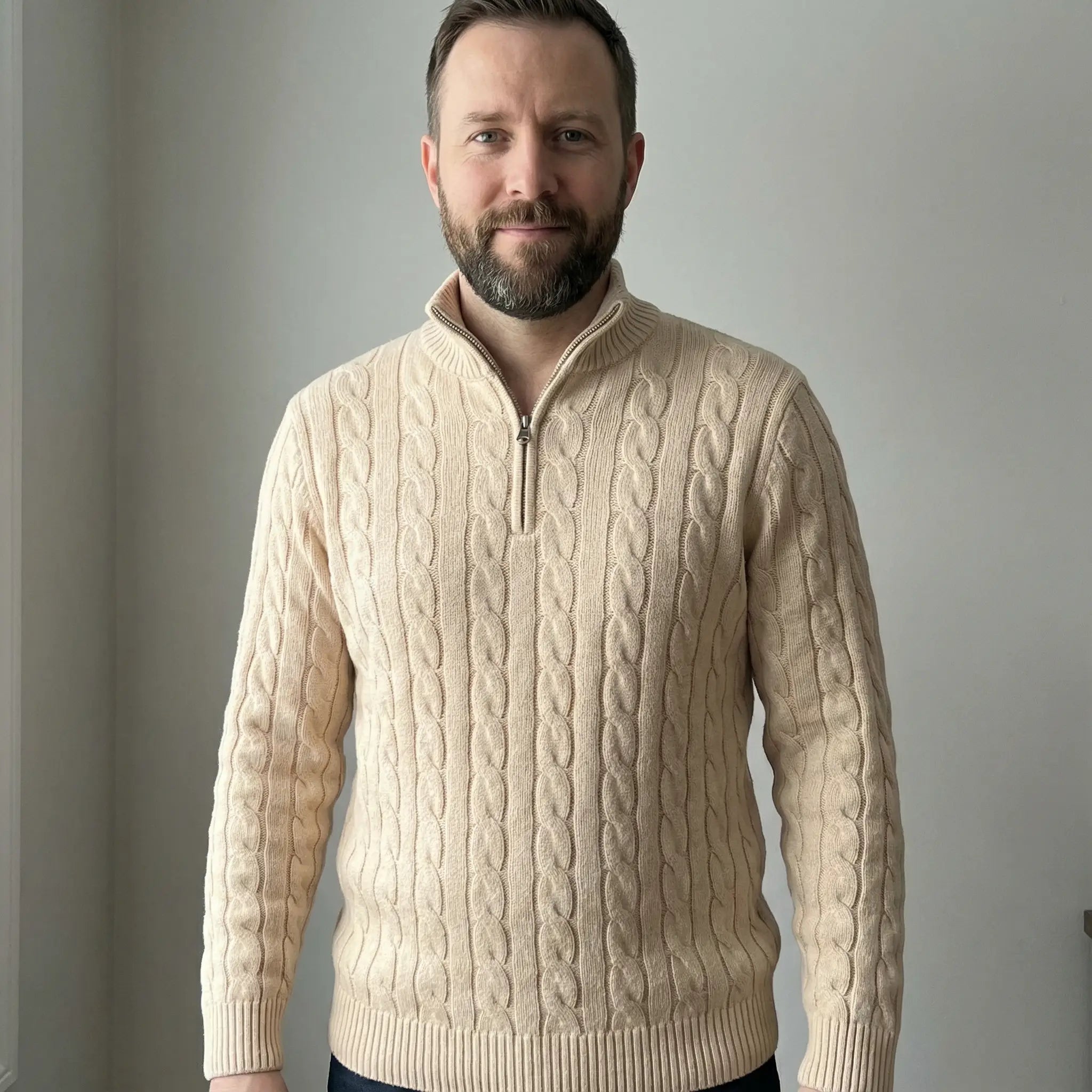 Leo | Men’s Half - Zip Cotton Sweater - Rob Stevenson