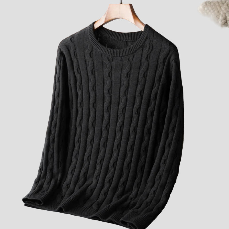 Elijah | Twist Knit Crewneck Sweater - Rob Stevenson