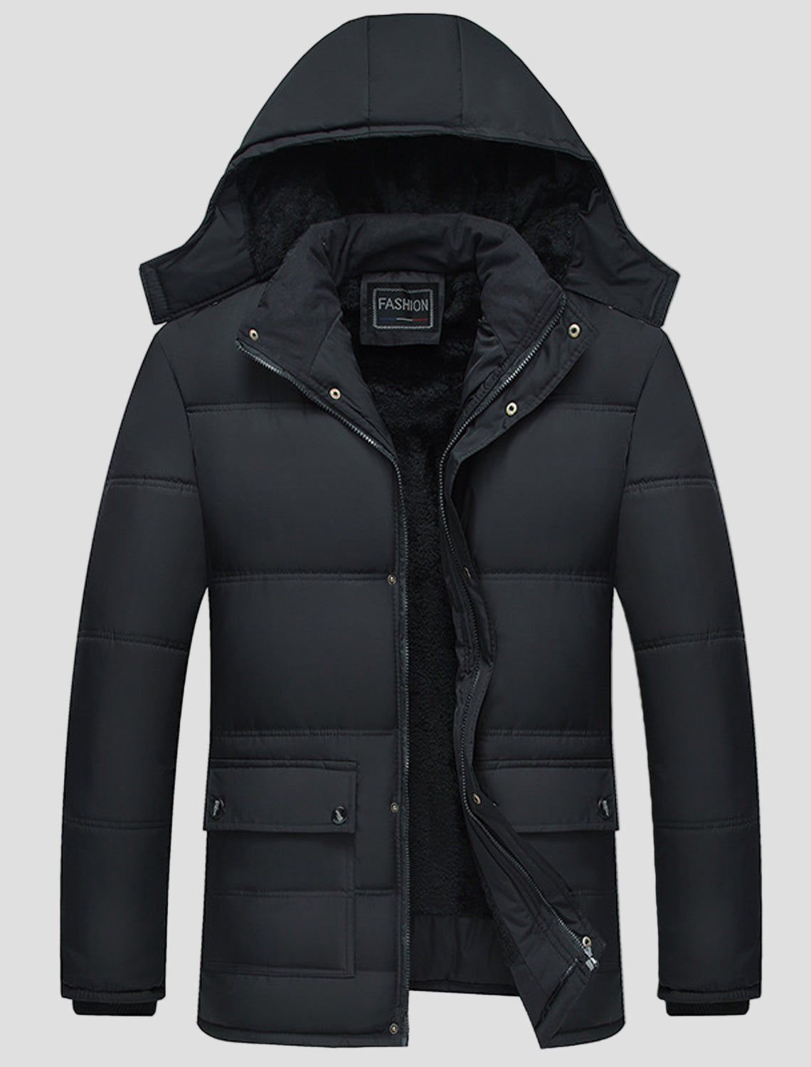 Caleb | Classic Black Padded Parka Jacket