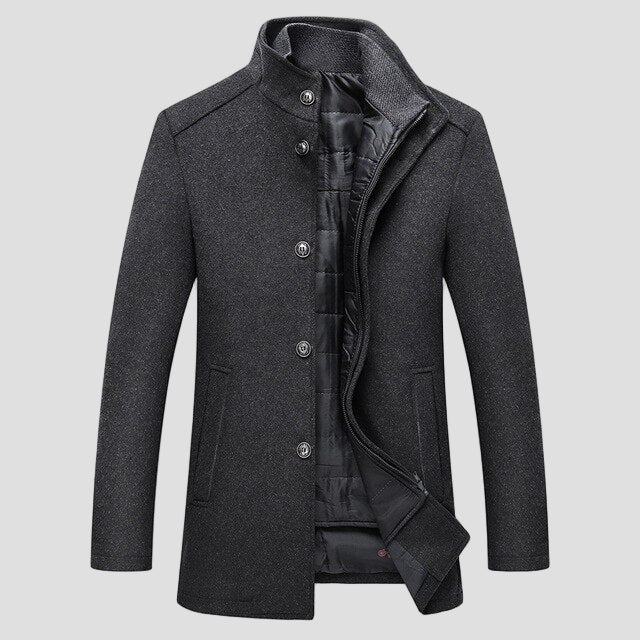 Charles | Men's Quilted Stand Collar Coat - Rob Stevenson