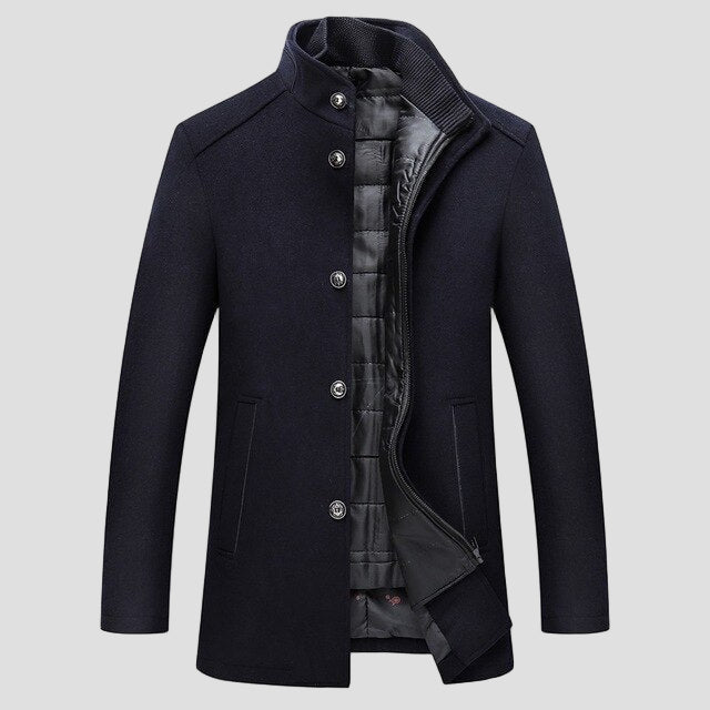 Charles | Men's Quilted Stand Collar Coat - Rob Stevenson