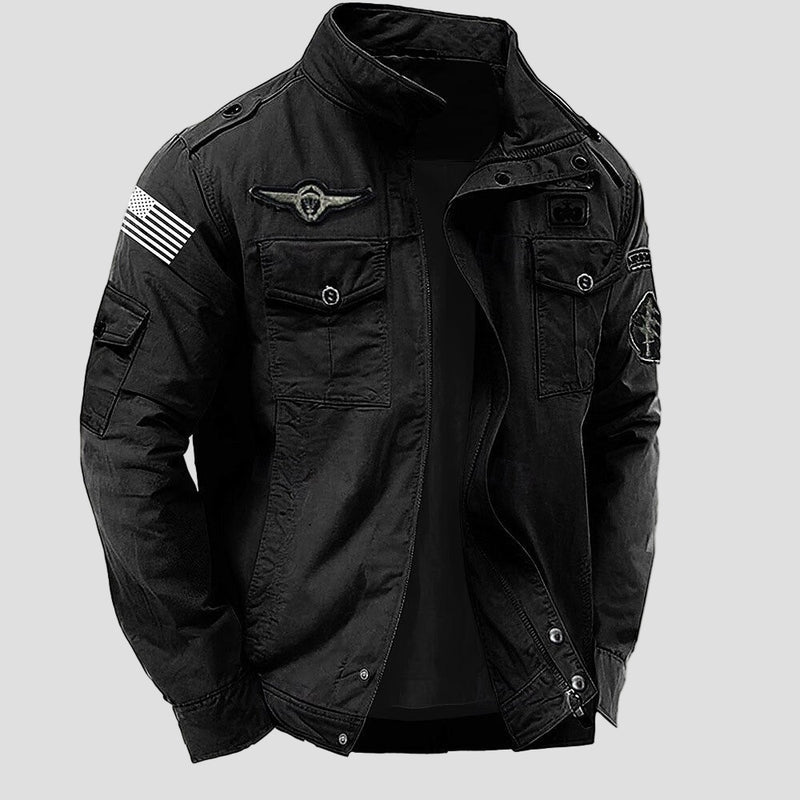Ethan | Men's Cotton Embroidered Military Jacket