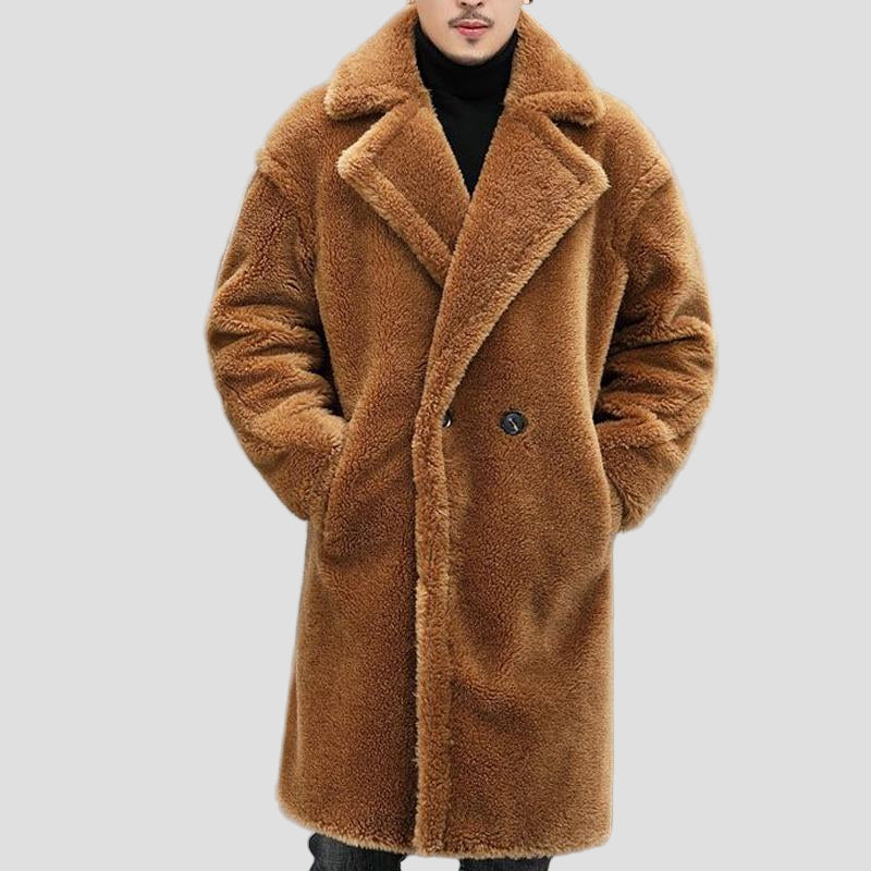 Nolan | Warm Solid Color Teddy Plush Long Coat