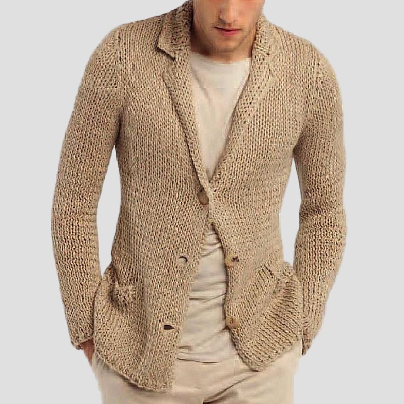 Damian | Retro Lapel Pocket Knit Cardigan - Rob Stevenson
