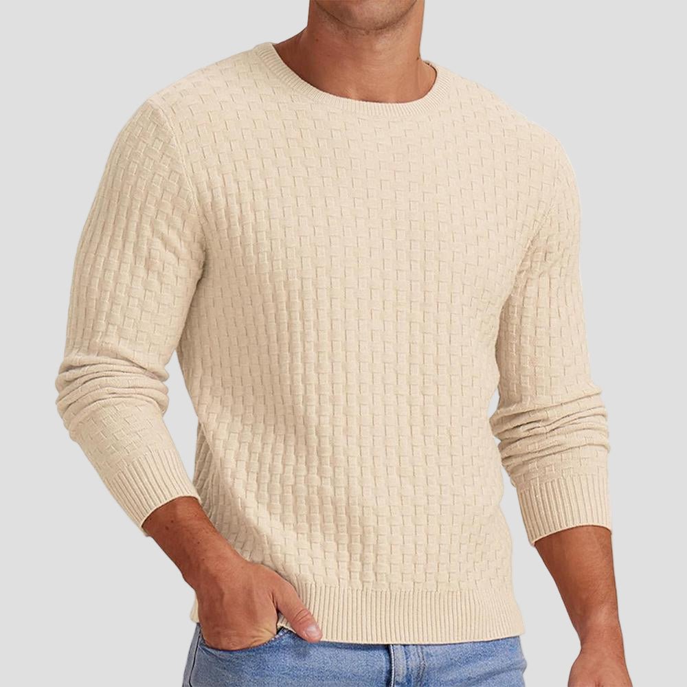 Mason | Waffle Knit Solid Color Crewneck Sweater - Rob Stevenson