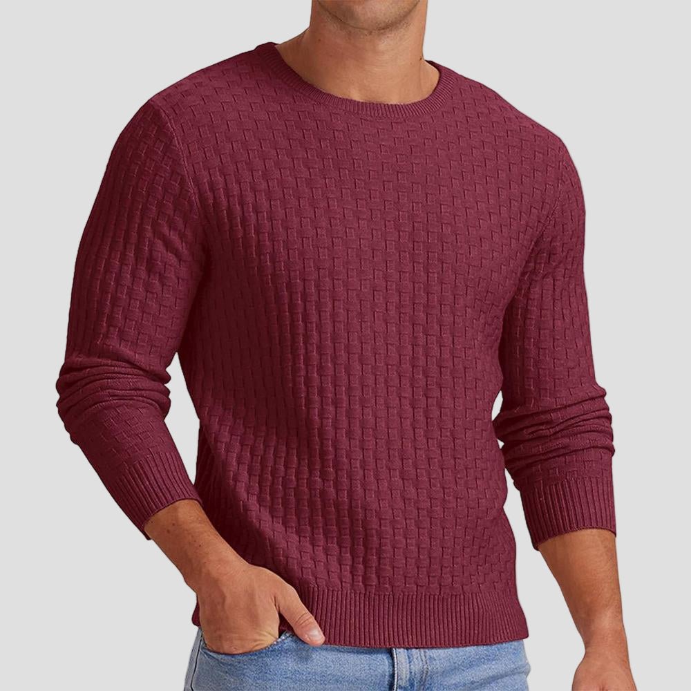 Mason | Waffle Knit Solid Color Crewneck Sweater - Rob Stevenson